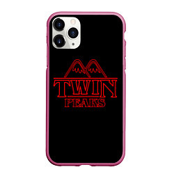 Чехол iPhone 11 Pro матовый Twin Peaks, цвет: 3D-малиновый