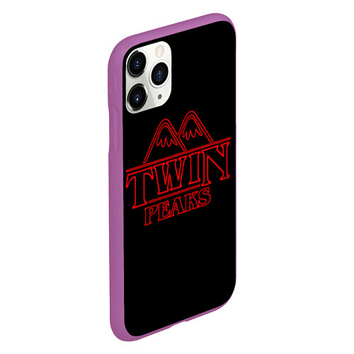 Чехол iPhone 11 Pro матовый Twin Peaks / 3D-Фиолетовый – фото 2