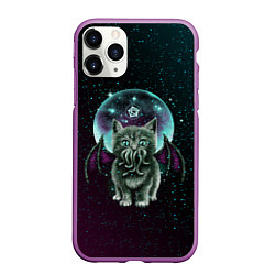 Чехол iPhone 11 Pro матовый КОТ КТУЛХУ, цвет: 3D-фиолетовый