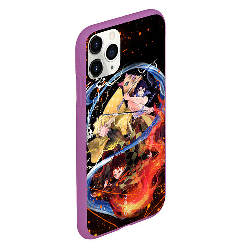 Чехол iPhone 11 Pro матовый KIMETSU NO YAIBA / 3D-Фиолетовый – фото 2