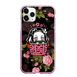 Чехол iPhone 11 Pro матовый KIMETSU NO YAIBA, цвет: 3D-розовый