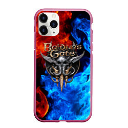Чехол iPhone 11 Pro матовый BALDURS GATE, цвет: 3D-малиновый