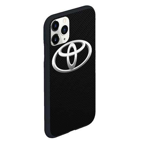 Чехол iPhone 11 Pro матовый Toyota carbon / 3D-Черный – фото 2