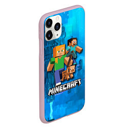 Чехол iPhone 11 Pro матовый Minecraft Майнкрафт, цвет: 3D-розовый — фото 2