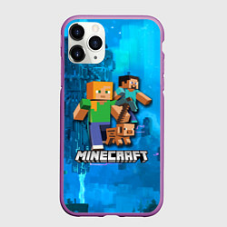 Чехол iPhone 11 Pro матовый Minecraft Майнкрафт, цвет: 3D-фиолетовый