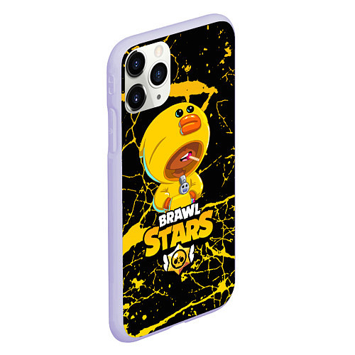 Чехол iPhone 11 Pro матовый Brawl Stars Leon Duck / 3D-Светло-сиреневый – фото 2