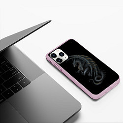 Чехол iPhone 11 Pro матовый Black Dragon, цвет: 3D-розовый — фото 2