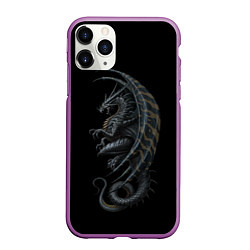 Чехол iPhone 11 Pro матовый Black Dragon