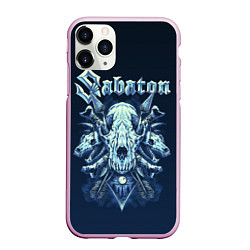 Чехол iPhone 11 Pro матовый Skull Sabaton, цвет: 3D-розовый