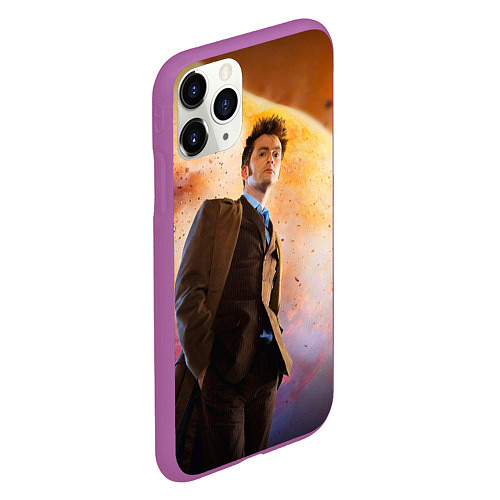 Чехол iPhone 11 Pro матовый DOCTOR WHO / 3D-Фиолетовый – фото 2