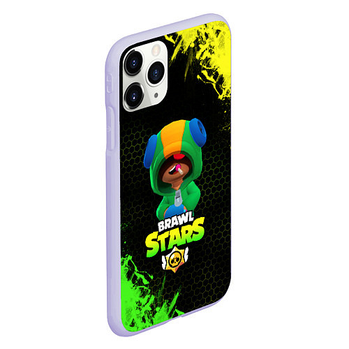 Чехол iPhone 11 Pro матовый Brawl Stars Leon / 3D-Светло-сиреневый – фото 2