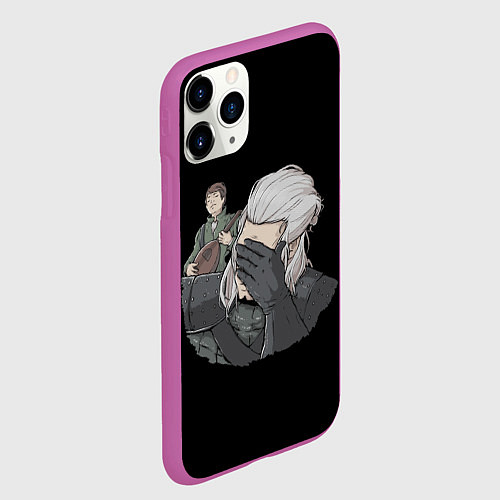 Чехол iPhone 11 Pro матовый The Witcher Facepalm / 3D-Фиолетовый – фото 2