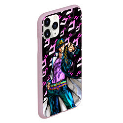 Чехол iPhone 11 Pro матовый Дзётаро указывает паттерн, цвет: 3D-розовый — фото 2