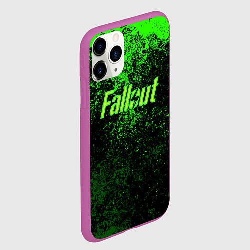 Чехол iPhone 11 Pro матовый FALLOUT / 3D-Фиолетовый – фото 2
