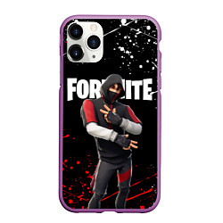 Чехол iPhone 11 Pro матовый FORTNITE IKONIK, цвет: 3D-фиолетовый