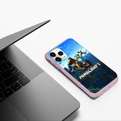 Чехол iPhone 11 Pro матовый Minecraft Майнкрафт, цвет: 3D-розовый — фото 2