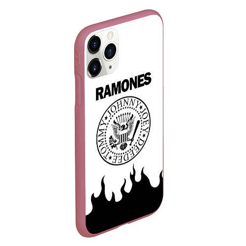 Чехол iPhone 11 Pro матовый RAMONES / 3D-Малиновый – фото 2