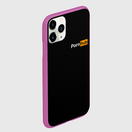 Чехол iPhone 11 Pro матовый PORNHUB / 3D-Фиолетовый – фото 2