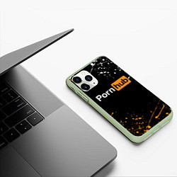 Чехол iPhone 11 Pro матовый PORNHUB, цвет: 3D-салатовый — фото 2