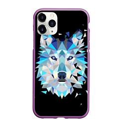 Чехол iPhone 11 Pro матовый Волк, цвет: 3D-фиолетовый