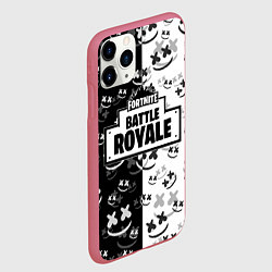 Чехол iPhone 11 Pro матовый Fortnite & Marshmello, цвет: 3D-малиновый — фото 2