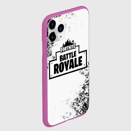 Чехол iPhone 11 Pro матовый Fortnite & Marshmello / 3D-Фиолетовый – фото 2