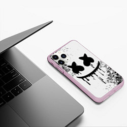 Чехол iPhone 11 Pro матовый Marshmello, цвет: 3D-розовый — фото 2