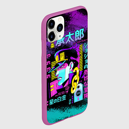 Чехол iPhone 11 Pro матовый Приключения ДжоДжо / 3D-Фиолетовый – фото 2