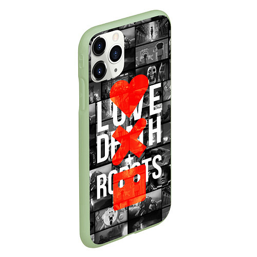 Чехол iPhone 11 Pro матовый LOVE DEATH ROBOTS LDR / 3D-Салатовый – фото 2