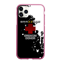 Чехол iPhone 11 Pro матовый Brazzers orgasm donor, цвет: 3D-малиновый