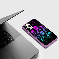 Чехол iPhone 11 Pro матовый Приключения ДжоДжо, цвет: 3D-фиолетовый — фото 2