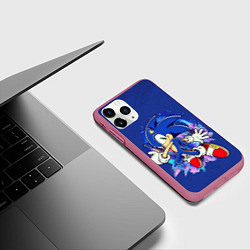 Чехол iPhone 11 Pro матовый Sonic, цвет: 3D-малиновый — фото 2