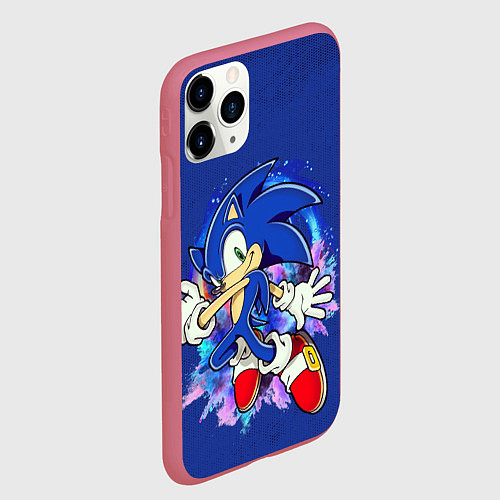 Чехол iPhone 11 Pro матовый Sonic / 3D-Малиновый – фото 2