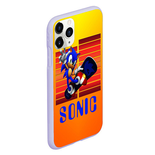Чехол iPhone 11 Pro матовый Sonic - Соник / 3D-Светло-сиреневый – фото 2