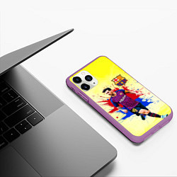 Чехол iPhone 11 Pro матовый Месси, цвет: 3D-фиолетовый — фото 2