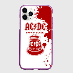 Чехол iPhone 11 Pro матовый ACDC Back in Black, цвет: 3D-фиолетовый