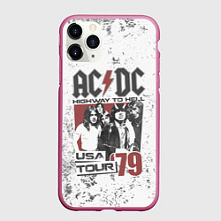 Чехол iPhone 11 Pro матовый ACDC, цвет: 3D-малиновый