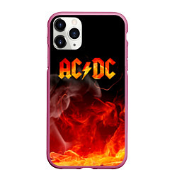 Чехол iPhone 11 Pro матовый ACDC, цвет: 3D-малиновый