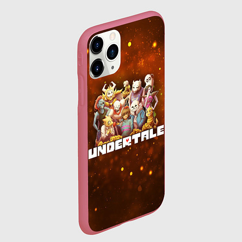 Чехол iPhone 11 Pro матовый UNDERTALE / 3D-Малиновый – фото 2