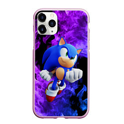 Чехол iPhone 11 Pro матовый SONIC, цвет: 3D-розовый