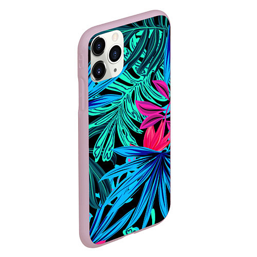 Чехол iPhone 11 Pro матовый Тропикана / 3D-Розовый – фото 2