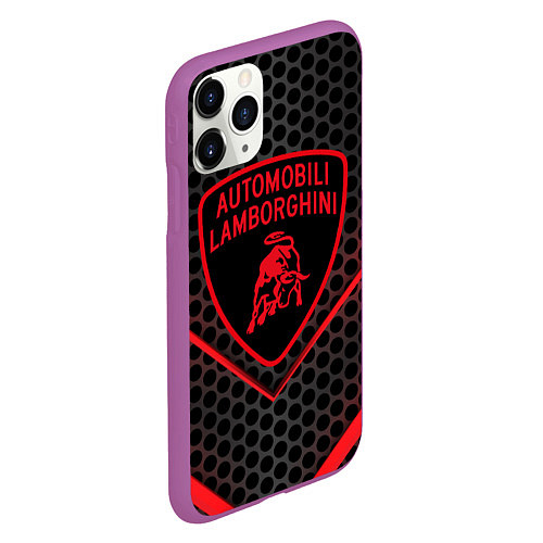 Чехол iPhone 11 Pro матовый Lamborghini / 3D-Фиолетовый – фото 2