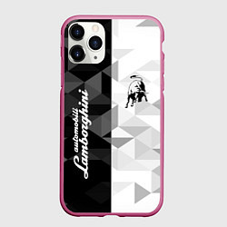 Чехол iPhone 11 Pro матовый Lamborghini, цвет: 3D-малиновый