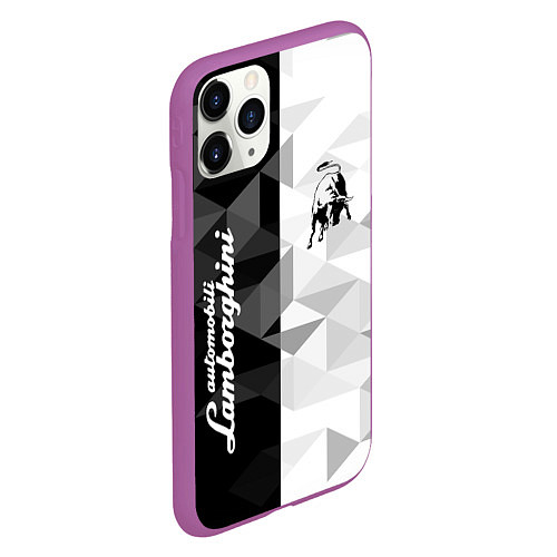 Чехол iPhone 11 Pro матовый Lamborghini / 3D-Фиолетовый – фото 2