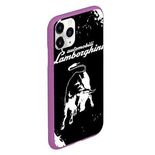 Чехол iPhone 11 Pro матовый Lamborghini / 3D-Фиолетовый – фото 2