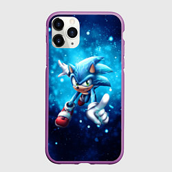 Чехол iPhone 11 Pro матовый SONIC, цвет: 3D-фиолетовый