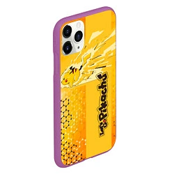 Чехол iPhone 11 Pro матовый Pikachu, цвет: 3D-фиолетовый — фото 2