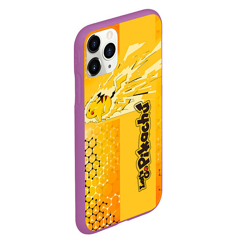 Чехол iPhone 11 Pro матовый Pikachu / 3D-Фиолетовый – фото 2