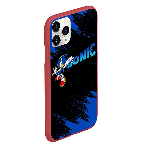 Чехол iPhone 11 Pro матовый SONIC / 3D-Красный – фото 2