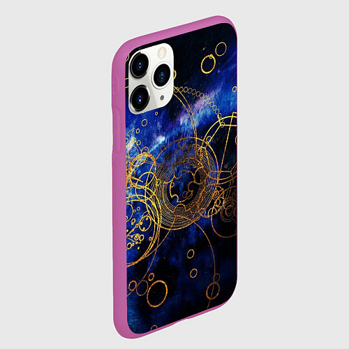 Чехол iPhone 11 Pro матовый Space Geometry / 3D-Фиолетовый – фото 2
